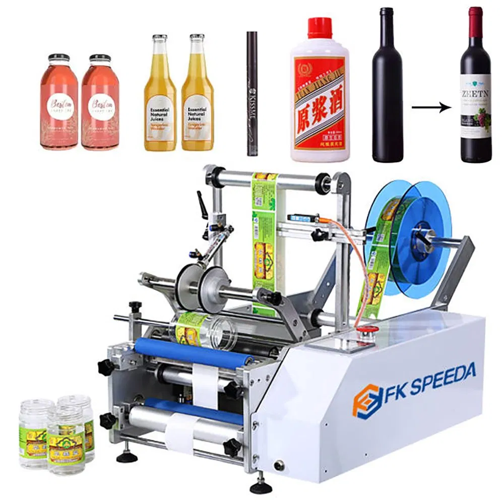 Precision Label Attaching Machine Aluminum Can Jar Round Bottle Labeling Machine with Date Code Printer