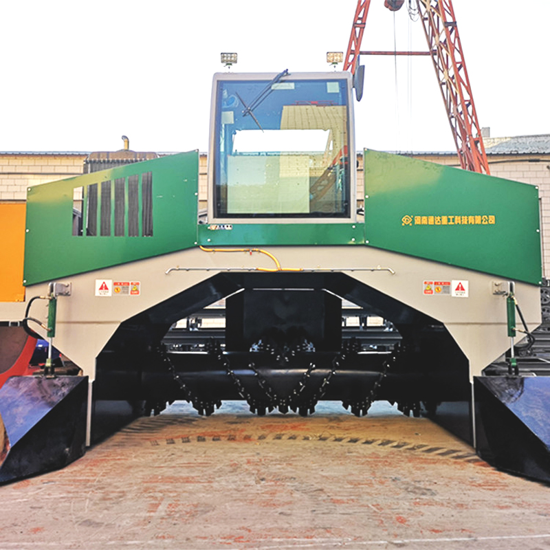 Máquina volteadora de compost tipo oruga para fabricar fertilizante orgánico