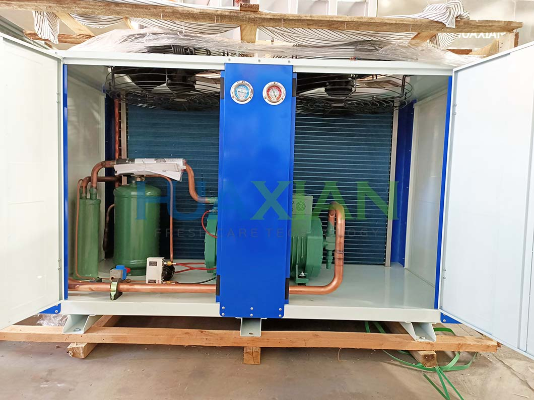 Unité de réfrigération à condensation de type caisson extérieur pour chambre froide à refroidissement rapide