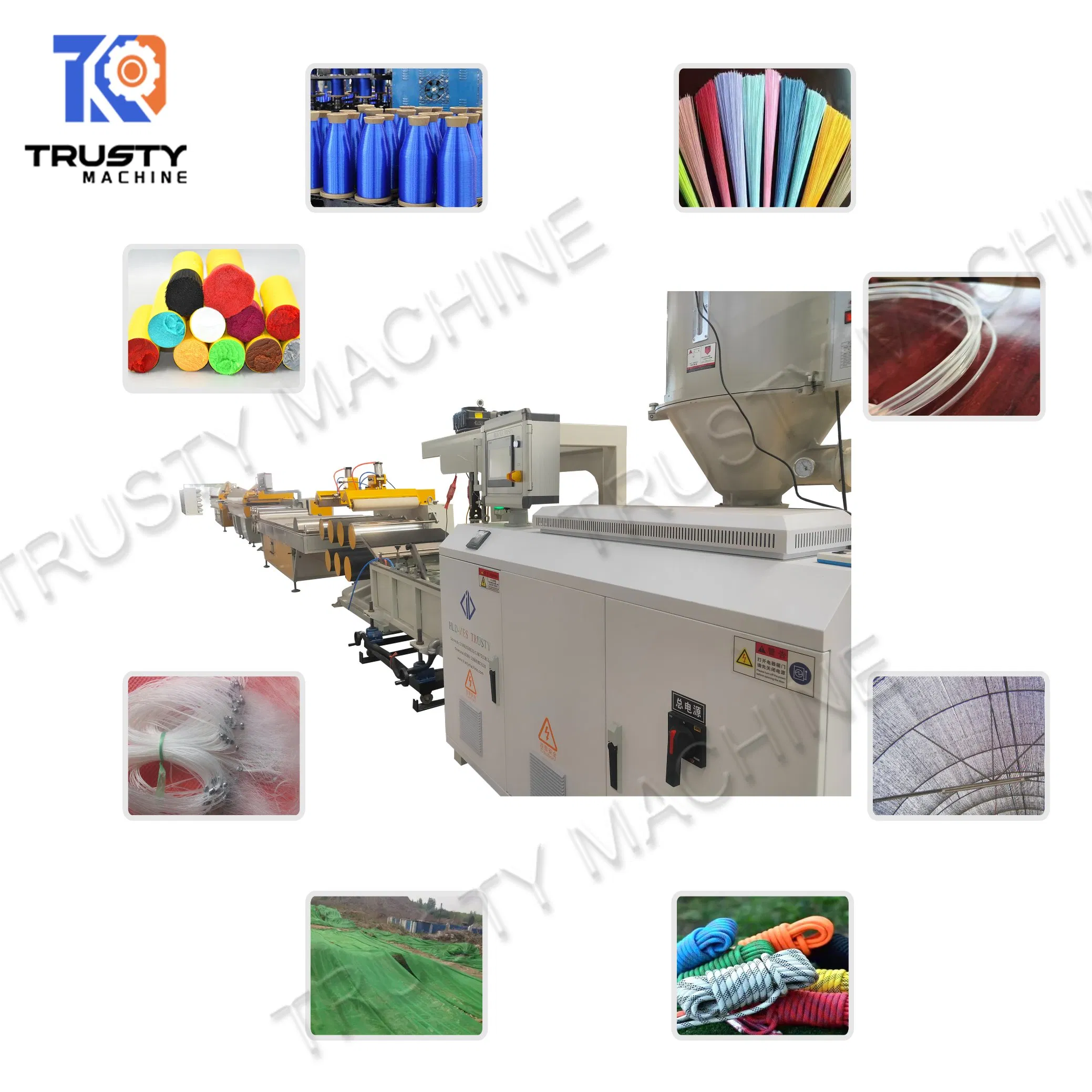 Ligne d'extrusion de filament monofilament en PET/PE/PA pour balais, brosses et filets