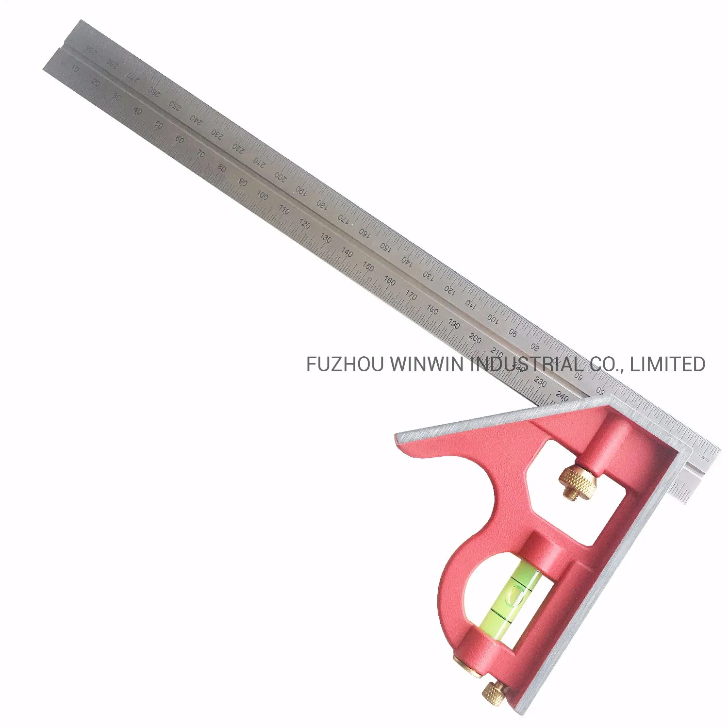 300mm X 0.05mm Heavy Duty Combination Square Carpenter Square with Zinc Alloy Handle (WW-CSR05)