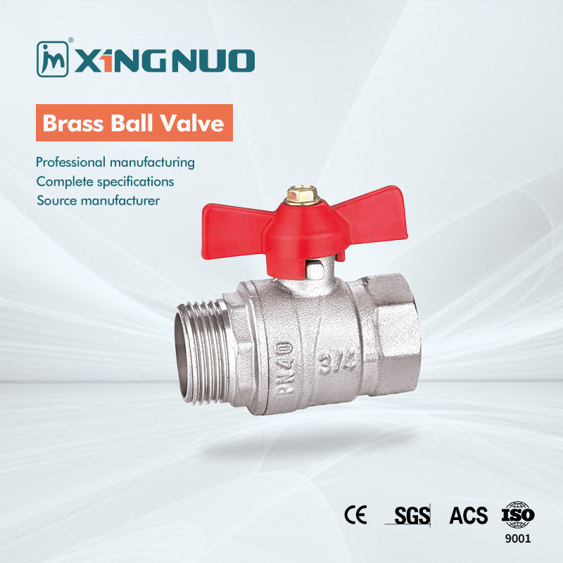 Nickel Plating Brass Ball Valve with Butterfly Handle BV1045-Mf