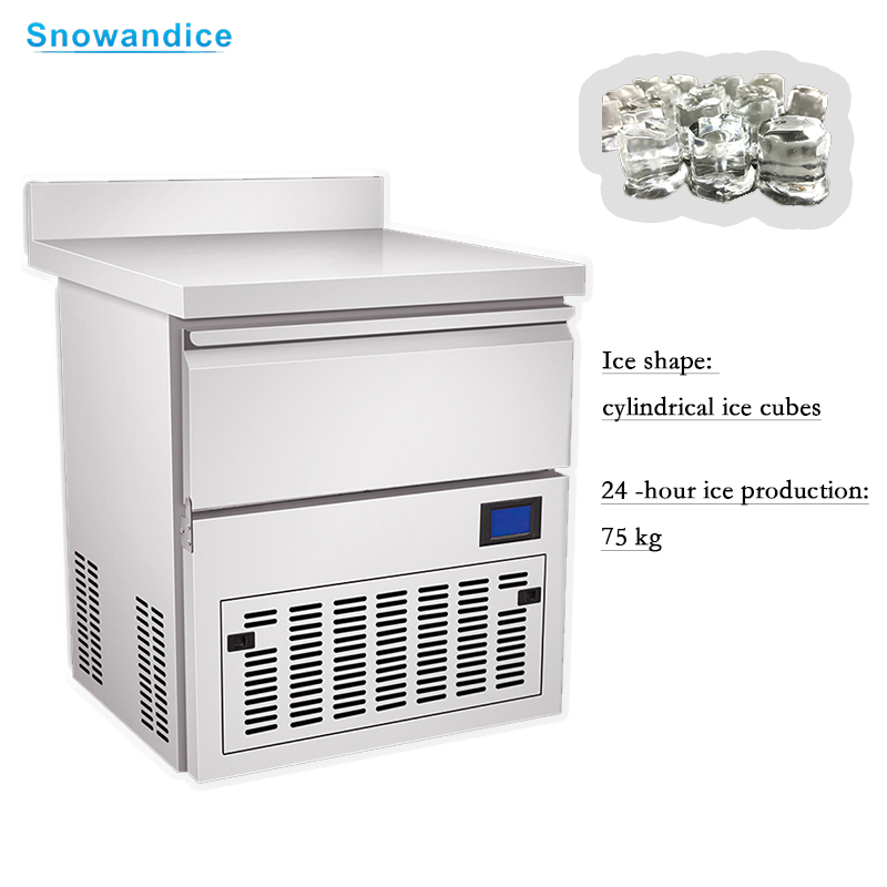 Commercial Ice Maker 80kg Cylindrical Ice Cube Machine