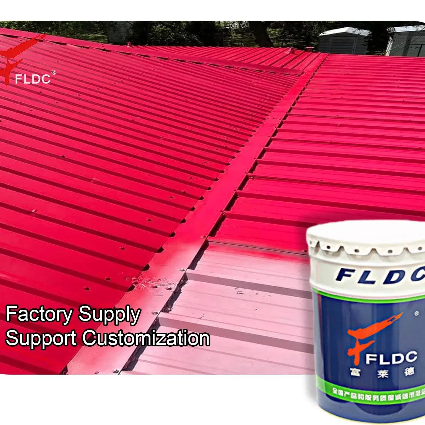 Commercial House Exterior Metal Steel Shed Repair Waterproof Acrylic Red Roof Paint Coating