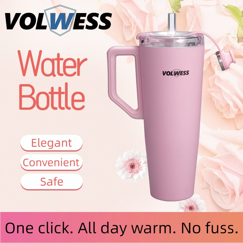 38oz Stainless Steel Fine Matte Finish Insulated School Water Bottle with Handle
