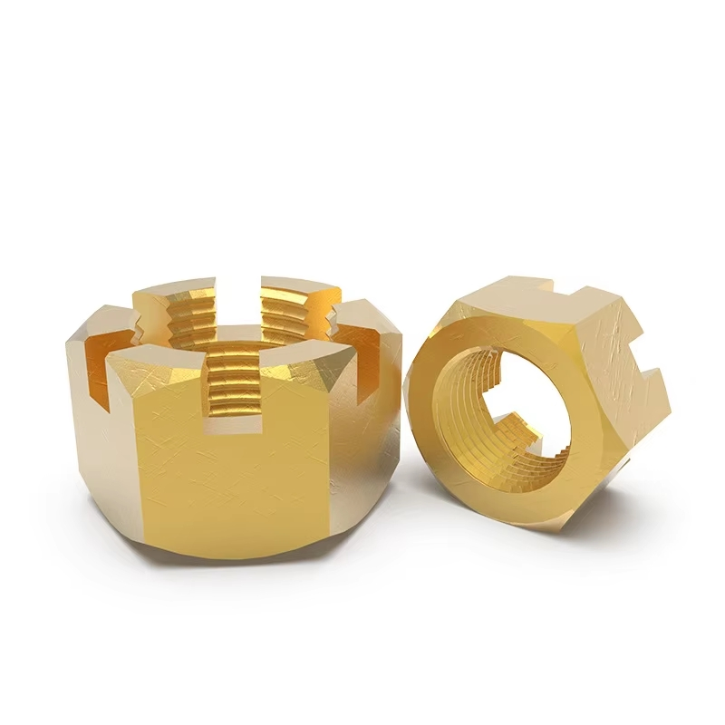 DIN 935 Brass Metric Thread Hex Slotted Castle Nuts