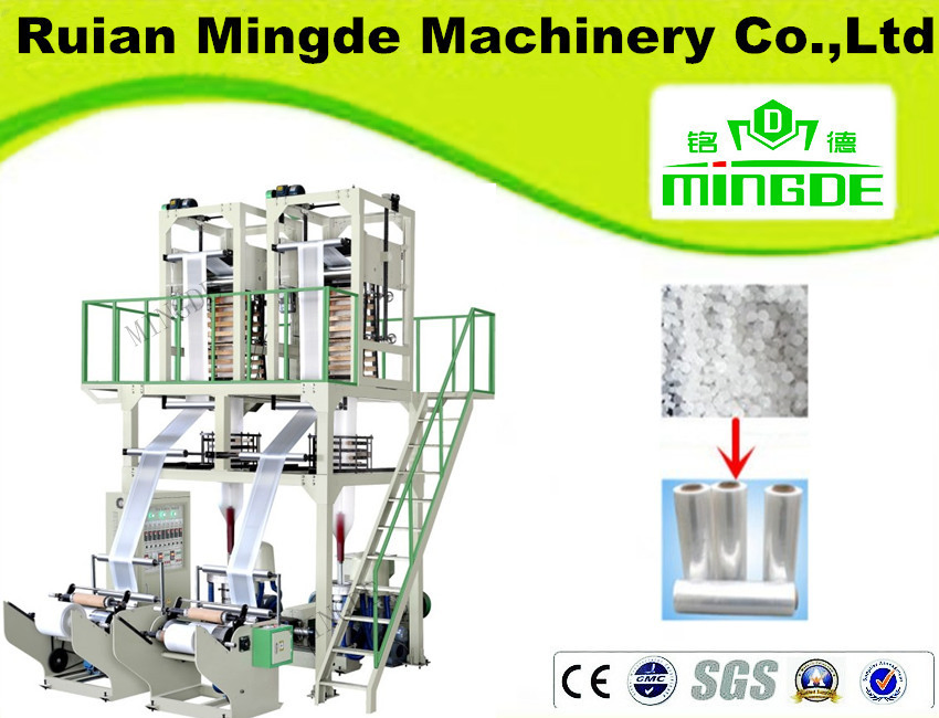Blown Single Screw Double Die Plastic Film Blowing Extruder Machine (SJ60-MD500)