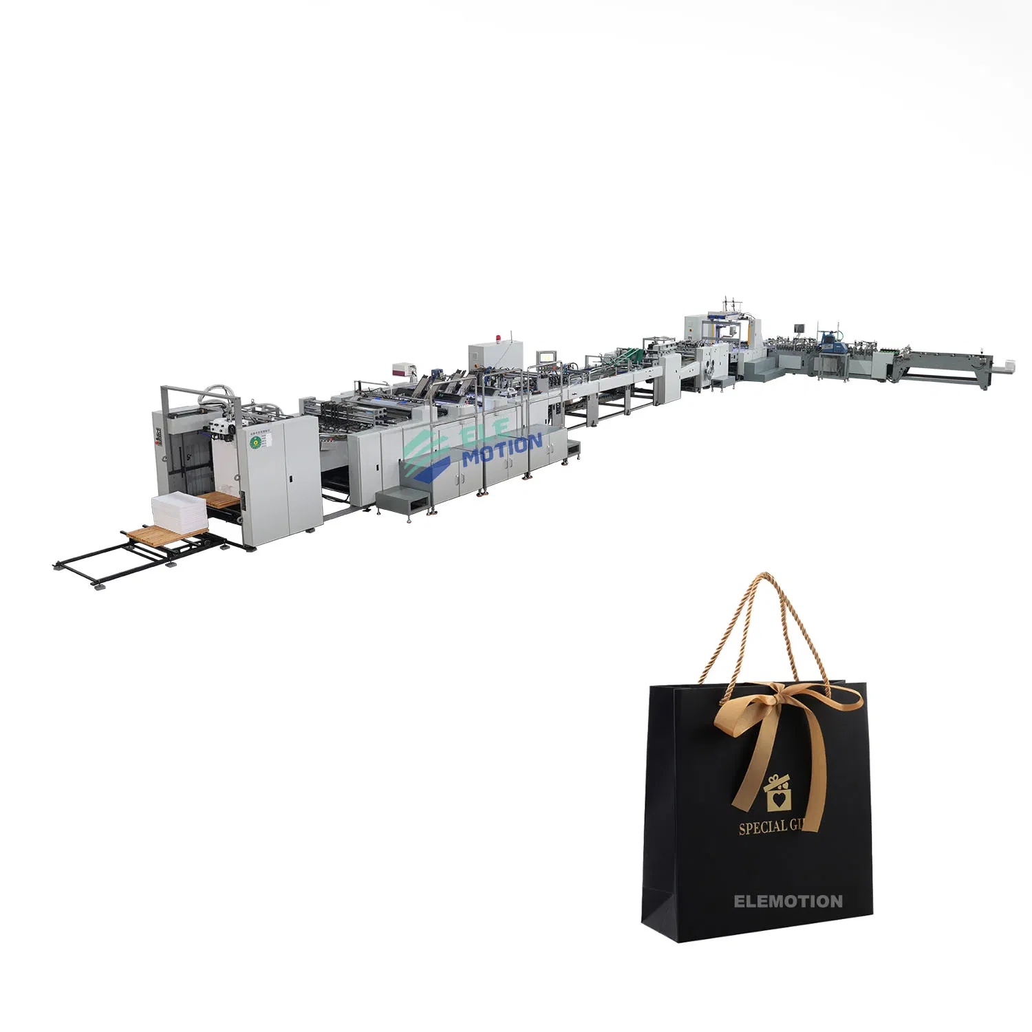 Machine entièrement automatique à grande vitesse de fabrication de sacs en papier pour t-shirts