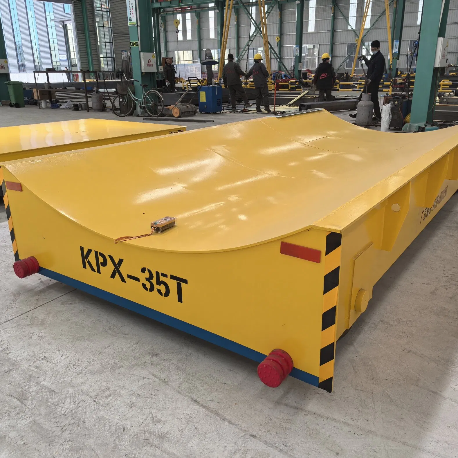 Trackless Electric Transfer Cart Battery Powered Flat Transport Trolley