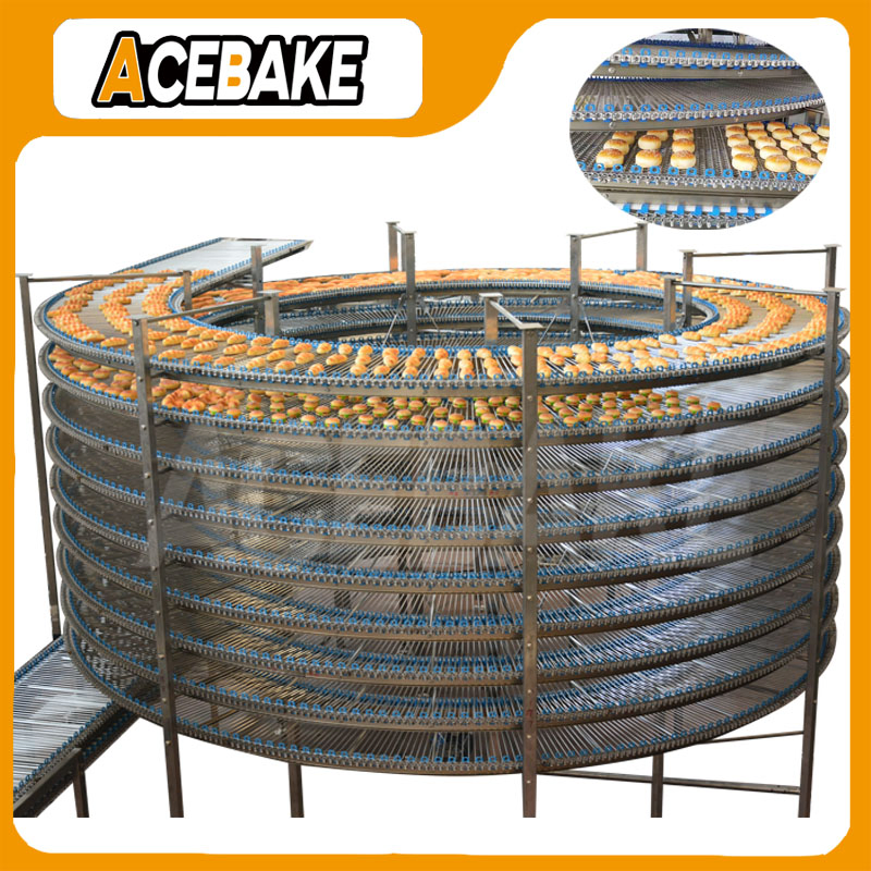 Torre di raffreddamento a spirale ad alta capacità per pane da forno, prodotti alimentari, per toast, pagnotte e settore dei congelatori per pane