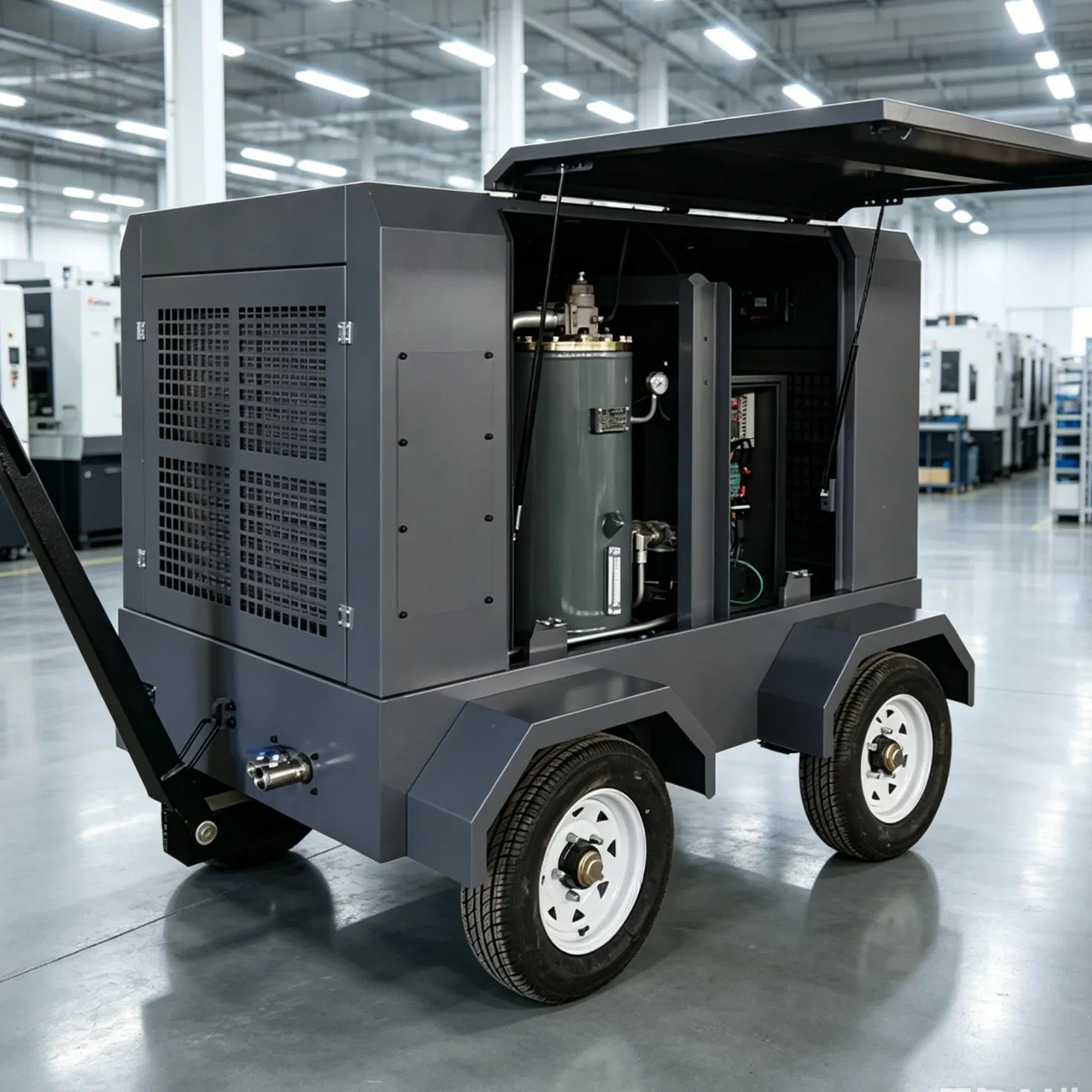 Heavy Duty Electric Mobile Screw Air Compressor 55kW 10.2m³/min 0.8MPa CE Certified