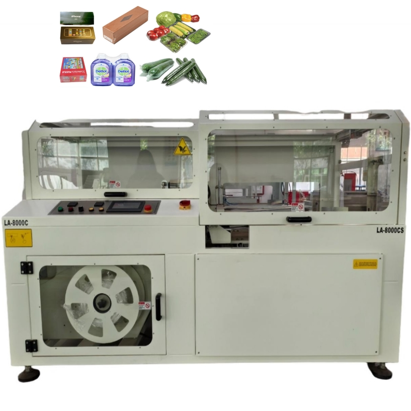Máquina automática de envasado por termorretracción con sellado en L para verduras, frutas y toallas de papel