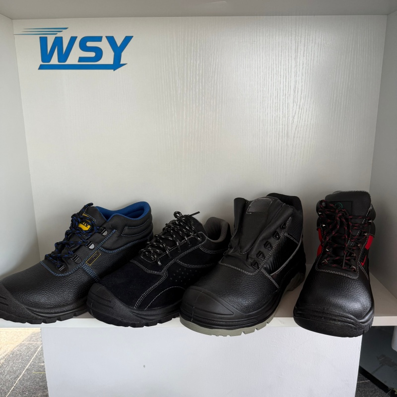 Factory Price MID-Cut Full Genuine Leather Kevlar Anti-Smash Anti-Puncture Safety Shoes