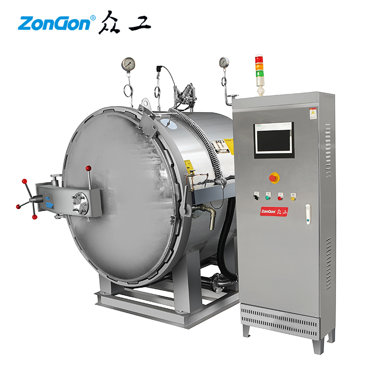 Stainless Steel Water Spray Retort Sterilizer Autoclave for Plastic and Glass Bottle Beverage