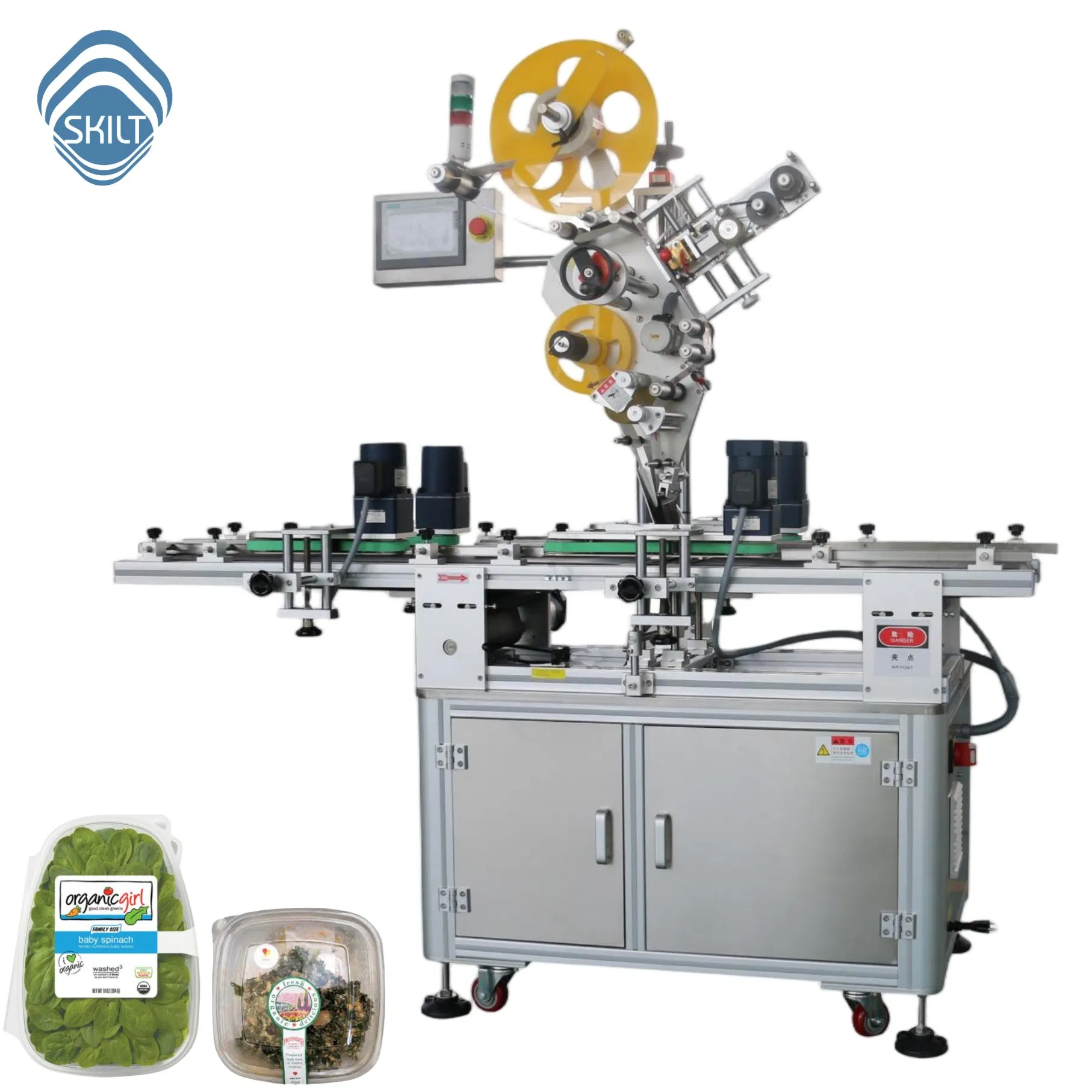 Skilt Automatic Sticker High Speed Box Tray Clamshell C-Wrap Labeling Machine Labeller Label Applicator Manufacturer