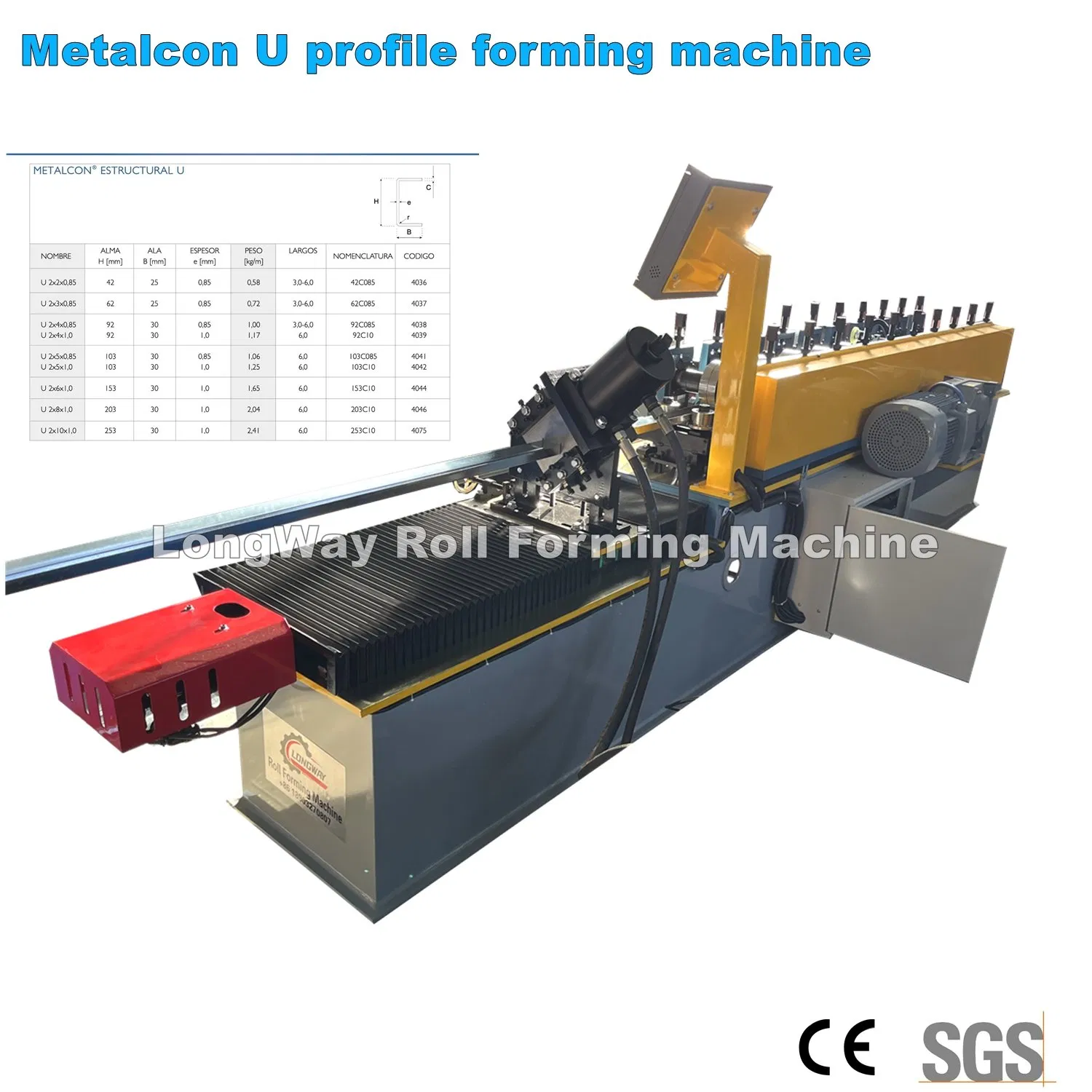 Machine de profilage à froid en acier pour montants et rails de cloison sèche et plafond CD Ud Cw Uw U
