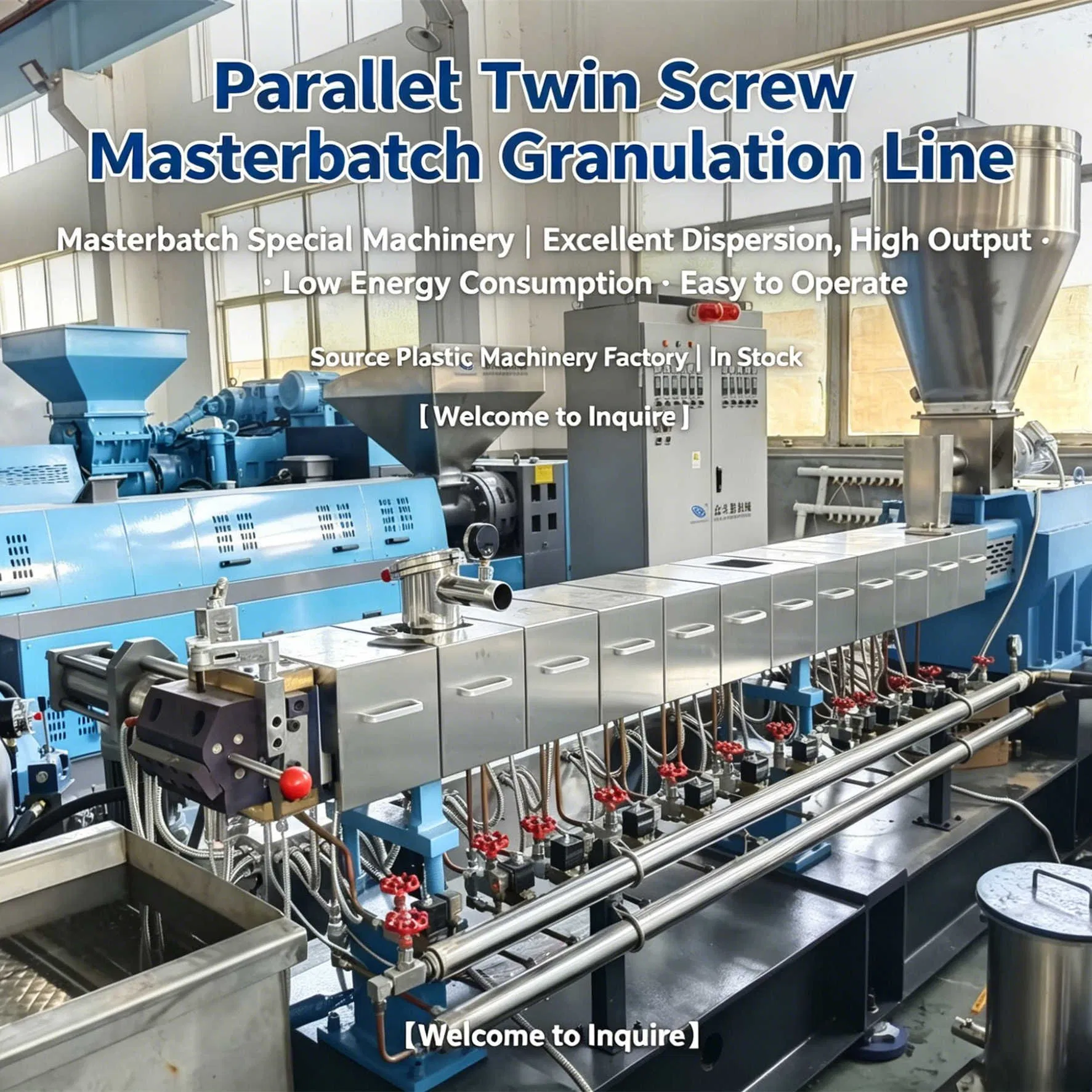 Color Masterbatch Granulation Line Pelletizing Machine with Accurate Feeding Control System