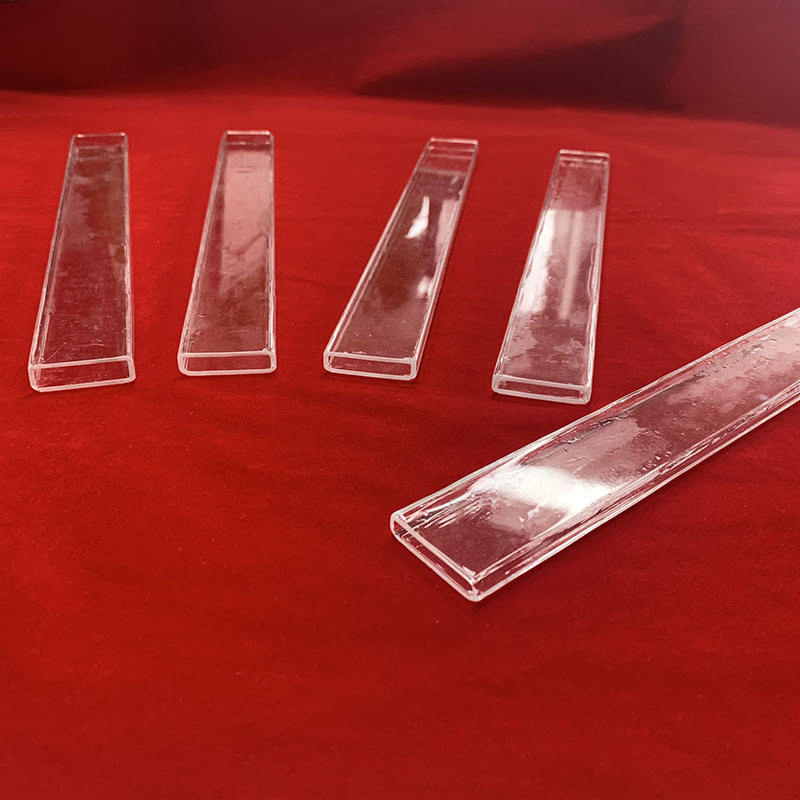 Tube en quartz fondu clair carré, tube en quartz de silice transparent rectangulaire