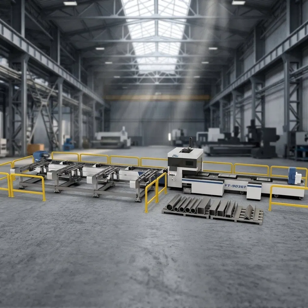 Fincm Zero Tailing Auto Loading 3D Edelstahl Kohlenstoffstahl Rund Vierkant Rohr H I Träger Winkelstahl Kanal Laser Maschine