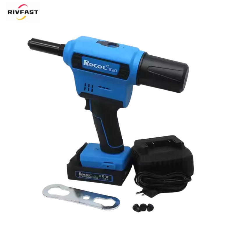 RL-520 Cordless Lithium Battery Riveter Battery Powered Rivet Gun 2.4mm-6.4mm