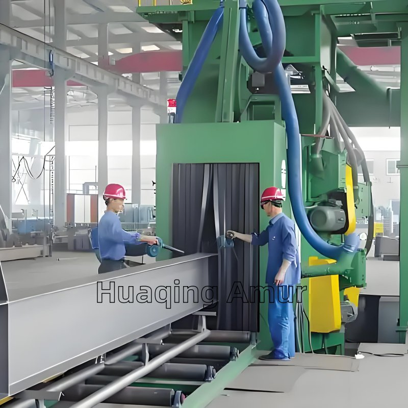Automatic High-Performance H Beam Steel Profile Surface Cleaning Shot Blasting Machine, Steel Structure Sand Blasting Machine, Pipe Cleaning Machine Sand Blaster