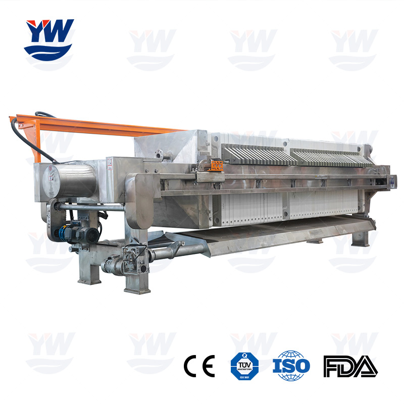Vollautomatische Edelstahl-beschichtete Balkenkammerplatten-Filterpresse für die Abwasserbehandlung / Industrielle Kammerfilterpresse / Membran / Platten- und Rahmenfilterpresse