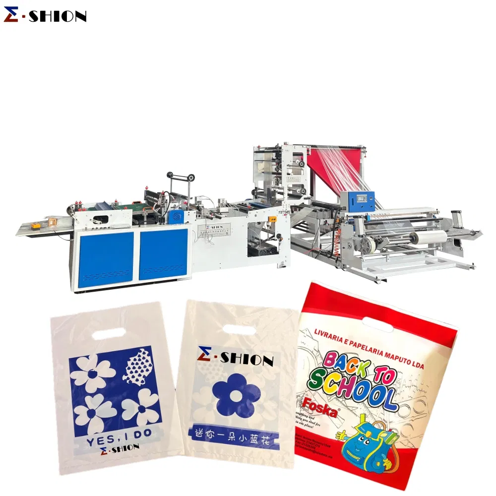 Schneidemaschine für perforierte Kunststofftragetaschen