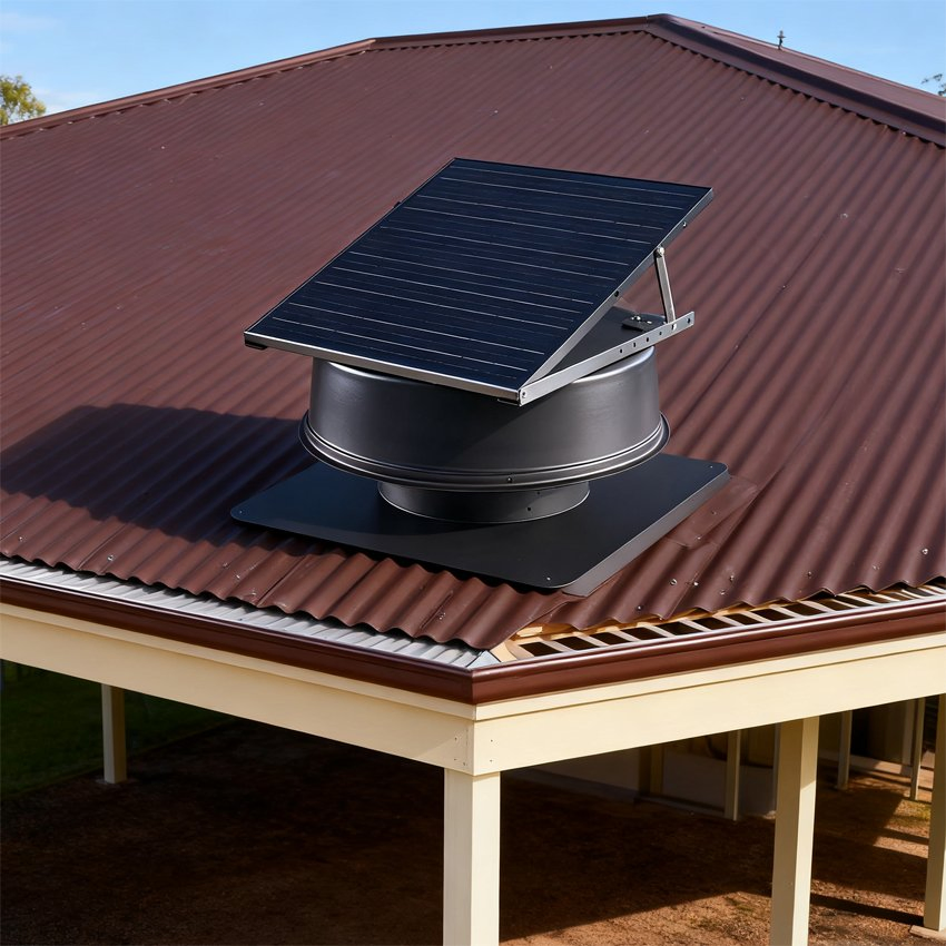 60W Solarpanel Axialventilator Dachbodenventilator Große Abluftventilation für Industriehallen Dach mit hoher Effizienz