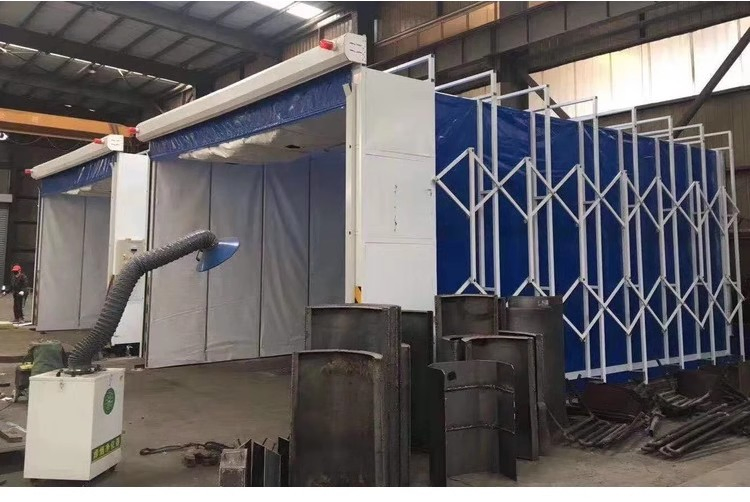 Cabina di verniciatura pieghevole e retrattile per la verniciatura di camion