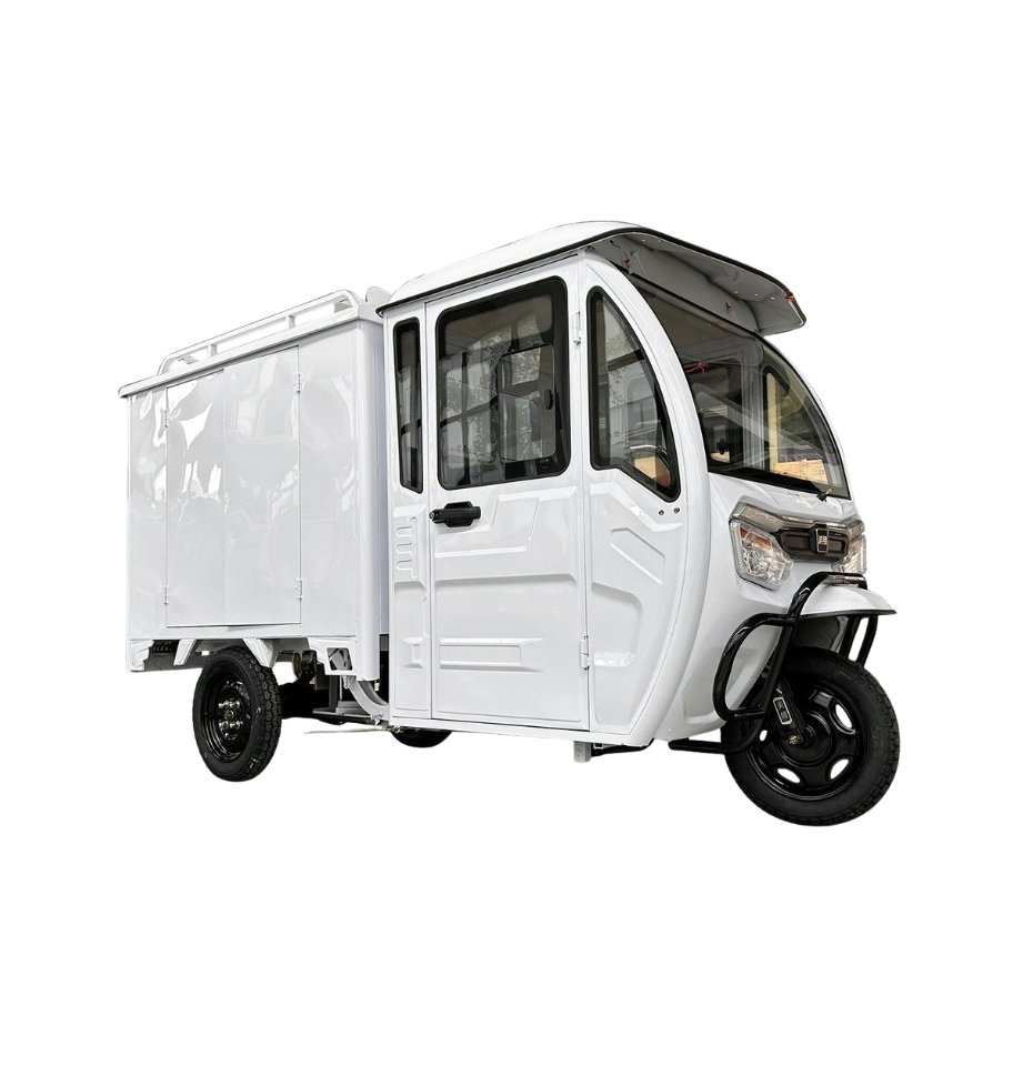 Meidi Express Transporte Triciclo Eléctrico de Carga de Tres Ruedas con Caja de Carga Grande