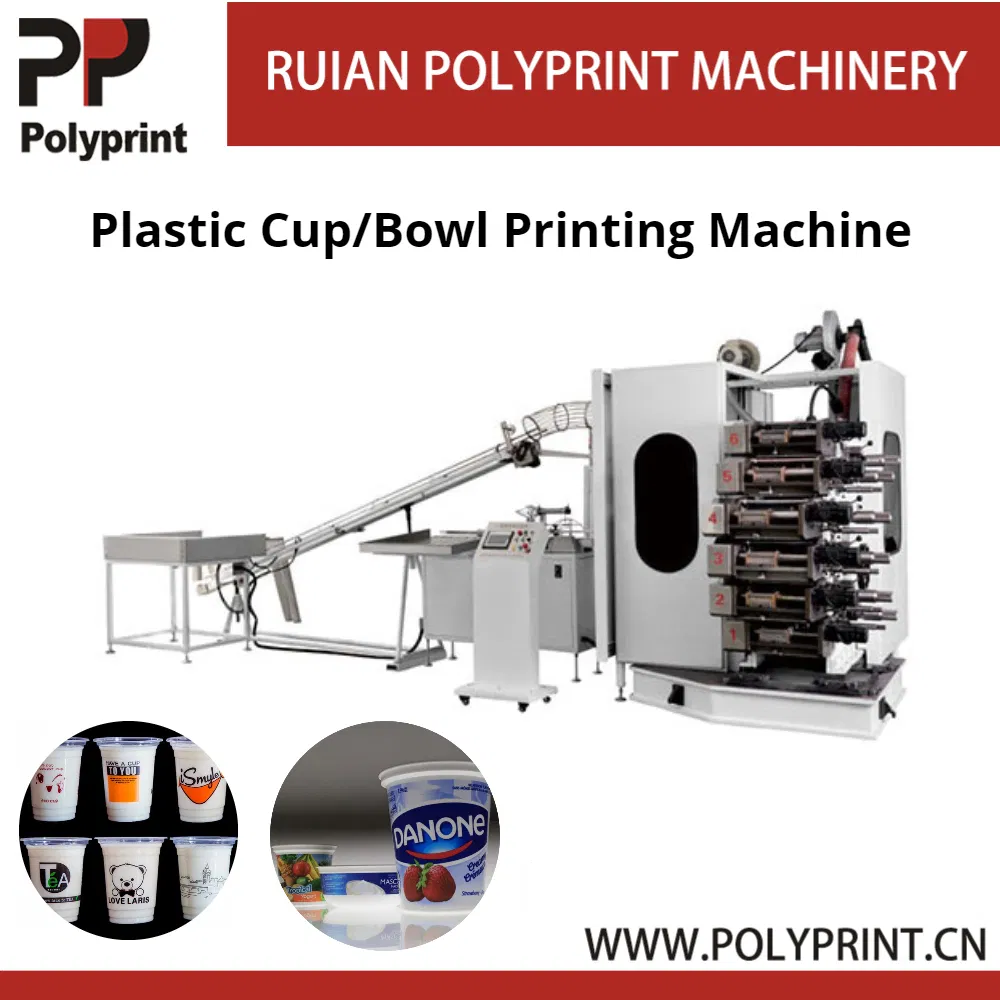 Six Colors Plastic Cup Curved Surface Dry Offset Printing Machine