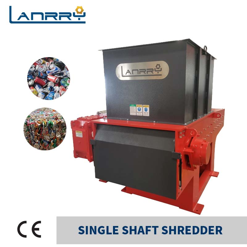 Aluminum Cans Copper Cable Recycling Shredder Cloth Cans Light Metal Single Shaft Shredder Machine