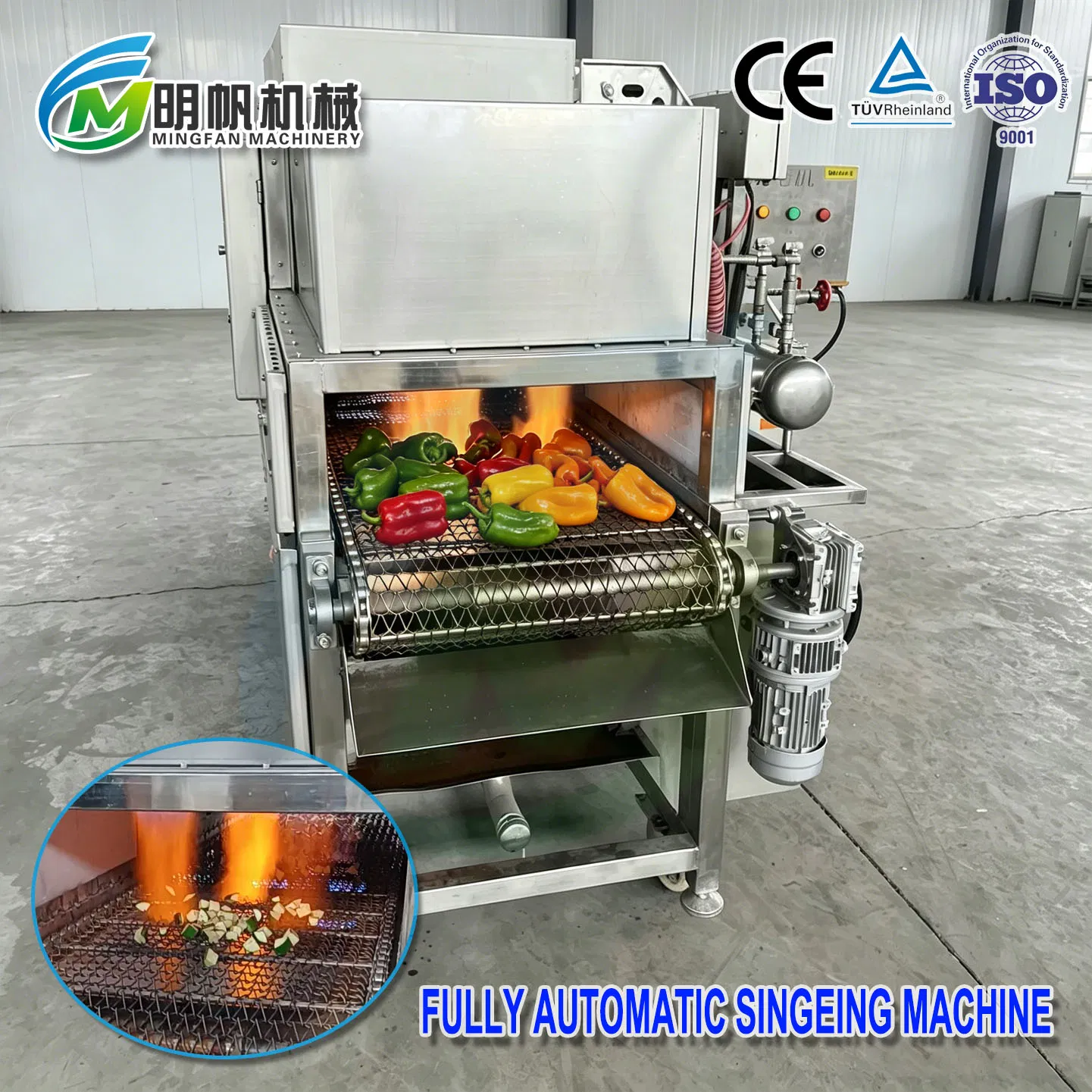 Commercial Chili Skin Charring Machine for Condiment Production