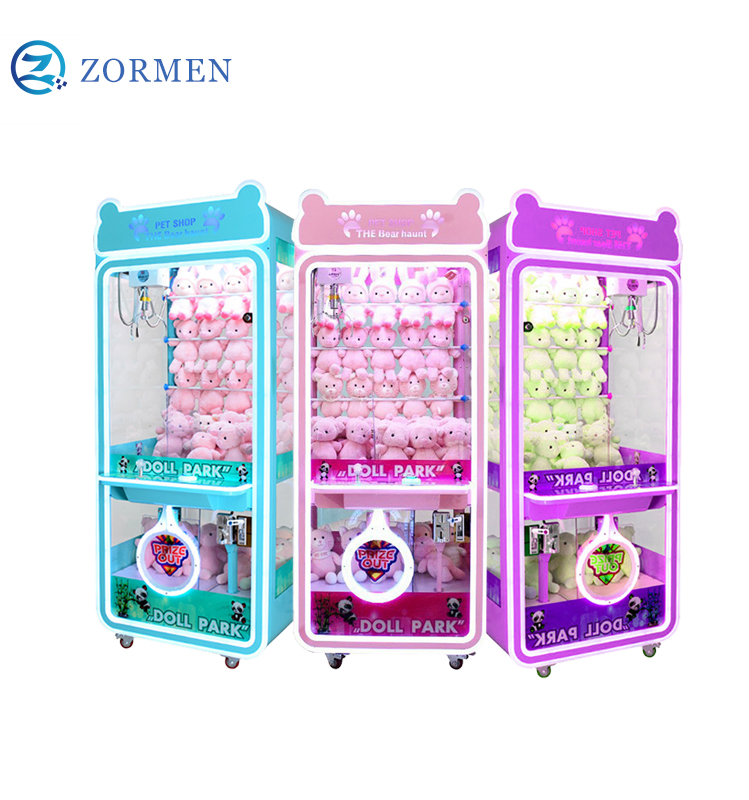 Coin Operated Game Toy Vending Arcade Claw Crane Machine with Bill Acceptor