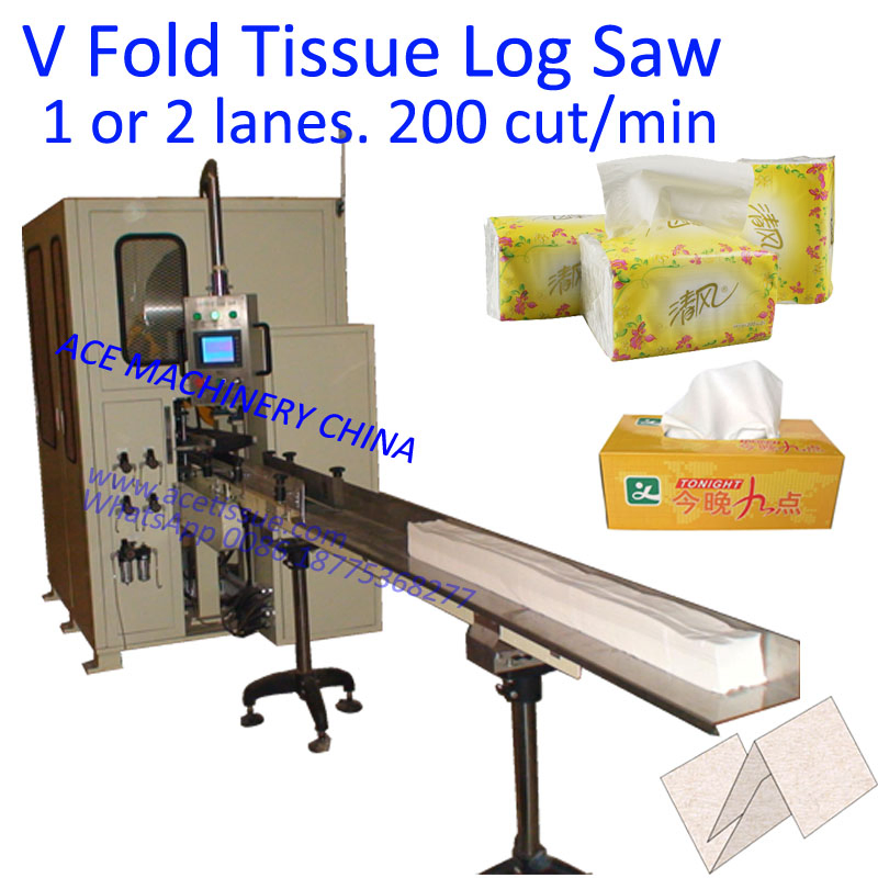 Single Lane Automatic Facial Tissue Paper Log Saw Cutting Machine