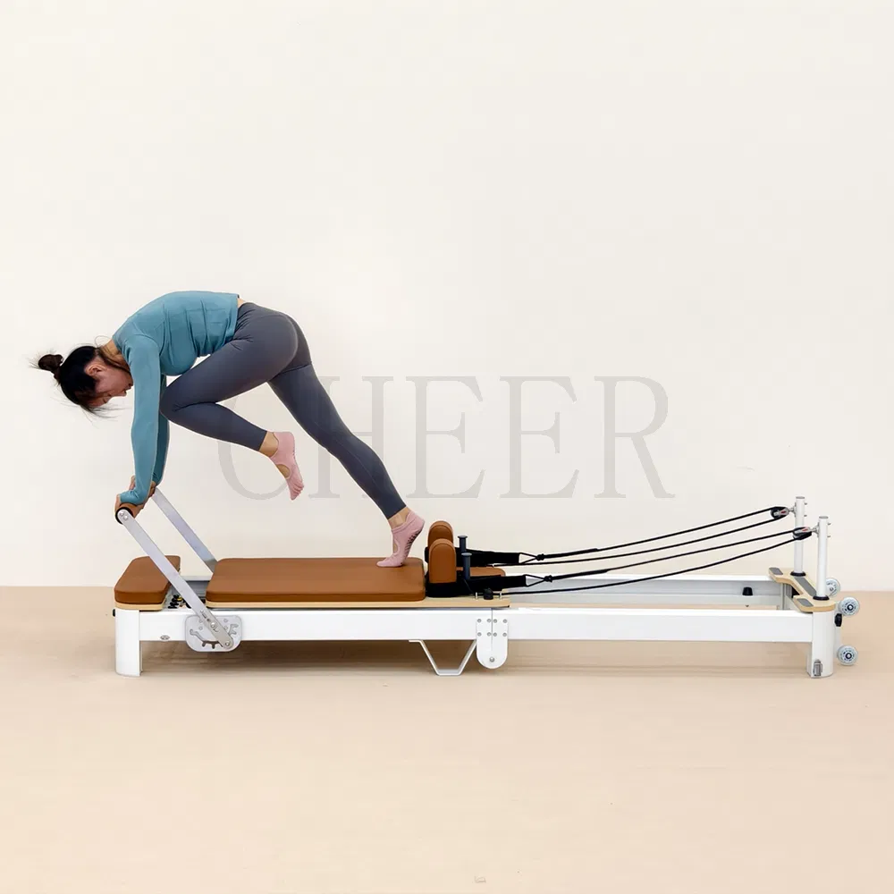 Heavy Duty Folding Pilates Reformer with Aluminum Frame