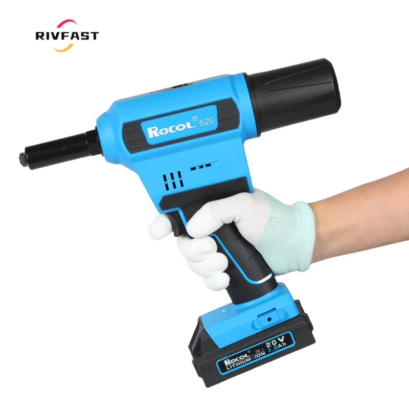 RL-520 20V Cordless Brushless Electric Rivet Gun Battery Rivet Tools 3/32"-1/4"