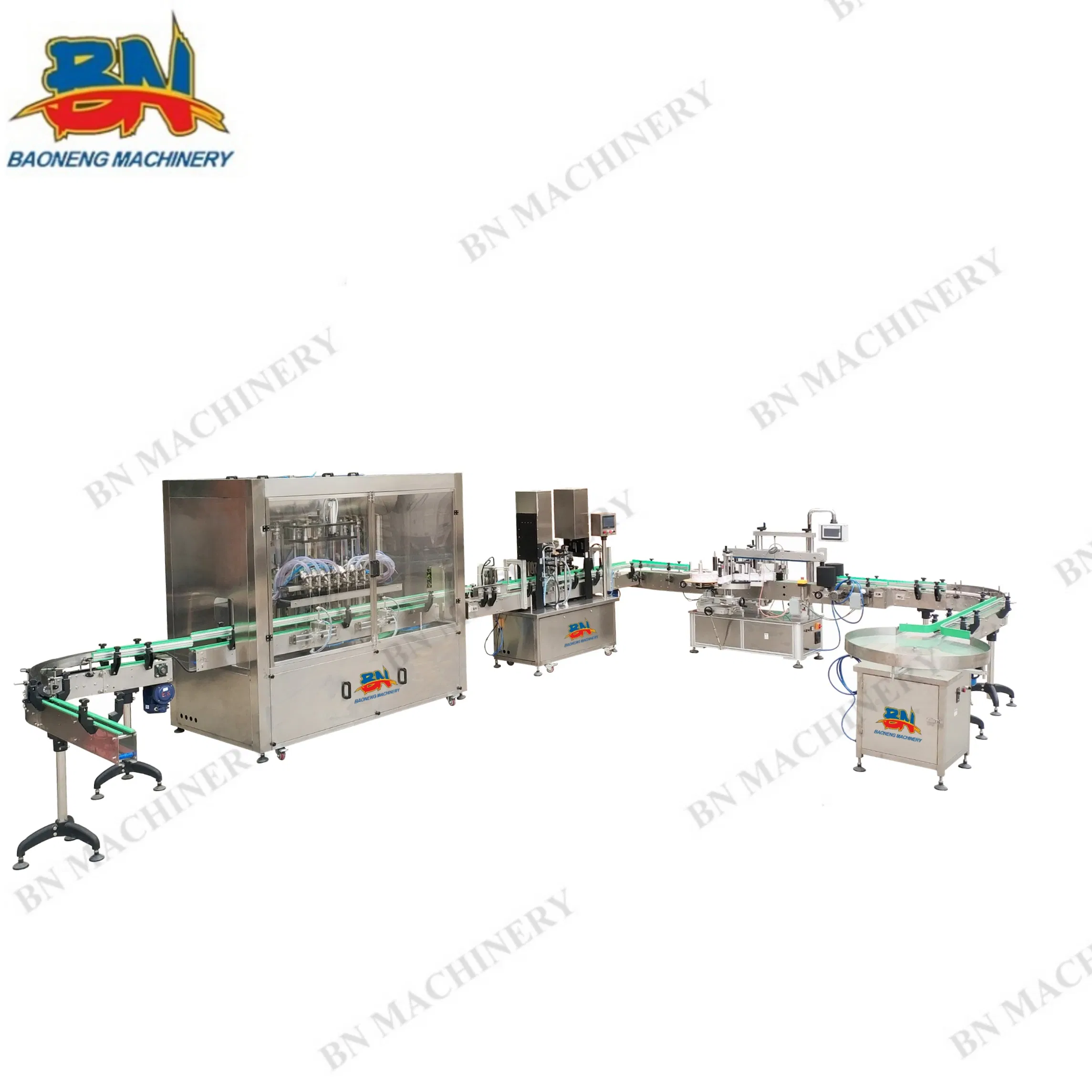Automatic Oil Cream Liquid Bottle Filling Machine with Sealing Capping Labeling Line
