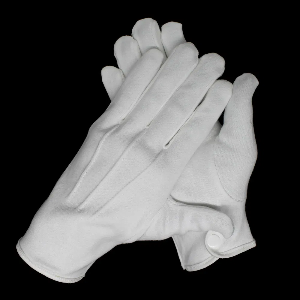 Women Teens Formal Tuxedo Guard Parade White Nylon Cotton Gloves for Ceremony