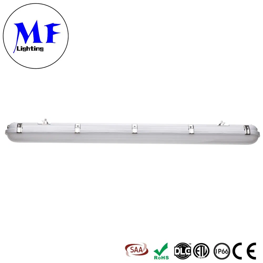 2FT 4FT 5FT 140lm/W IP66 Iluminación LED a prueba de agua para túneles, luz LED a prueba de golpes con sensor de movimiento y emergencia de 90min