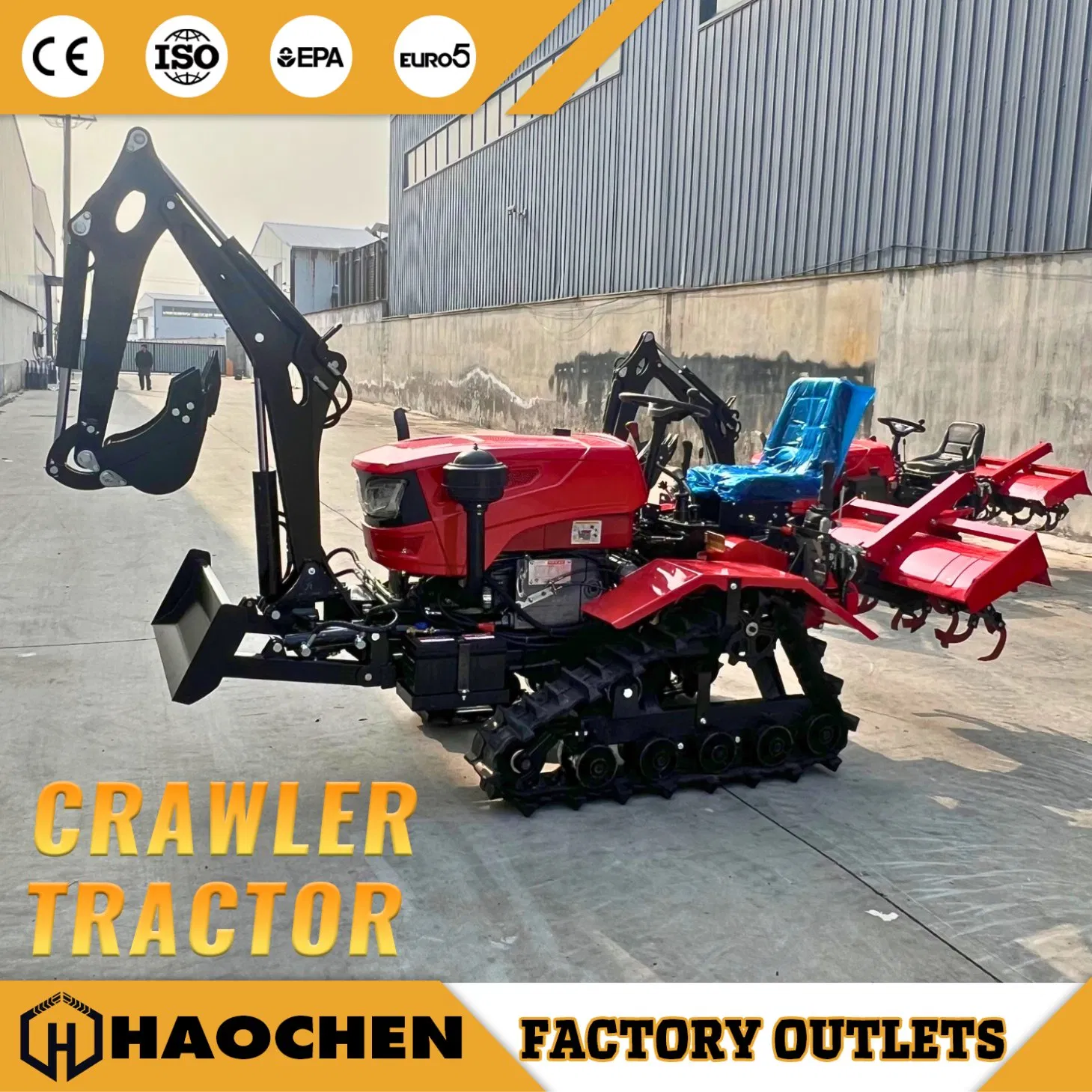 Diesel 35HP CE Small Agricultural Crawler Mini Tractor for Farm Garden