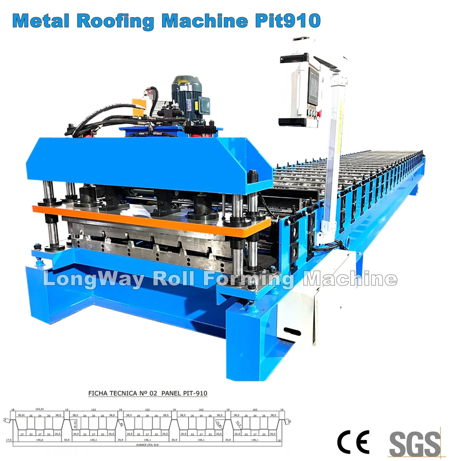 Chile Popular Pit910 Aluzinc Metal Roofing Panel Cold Roll Forming Making Machine