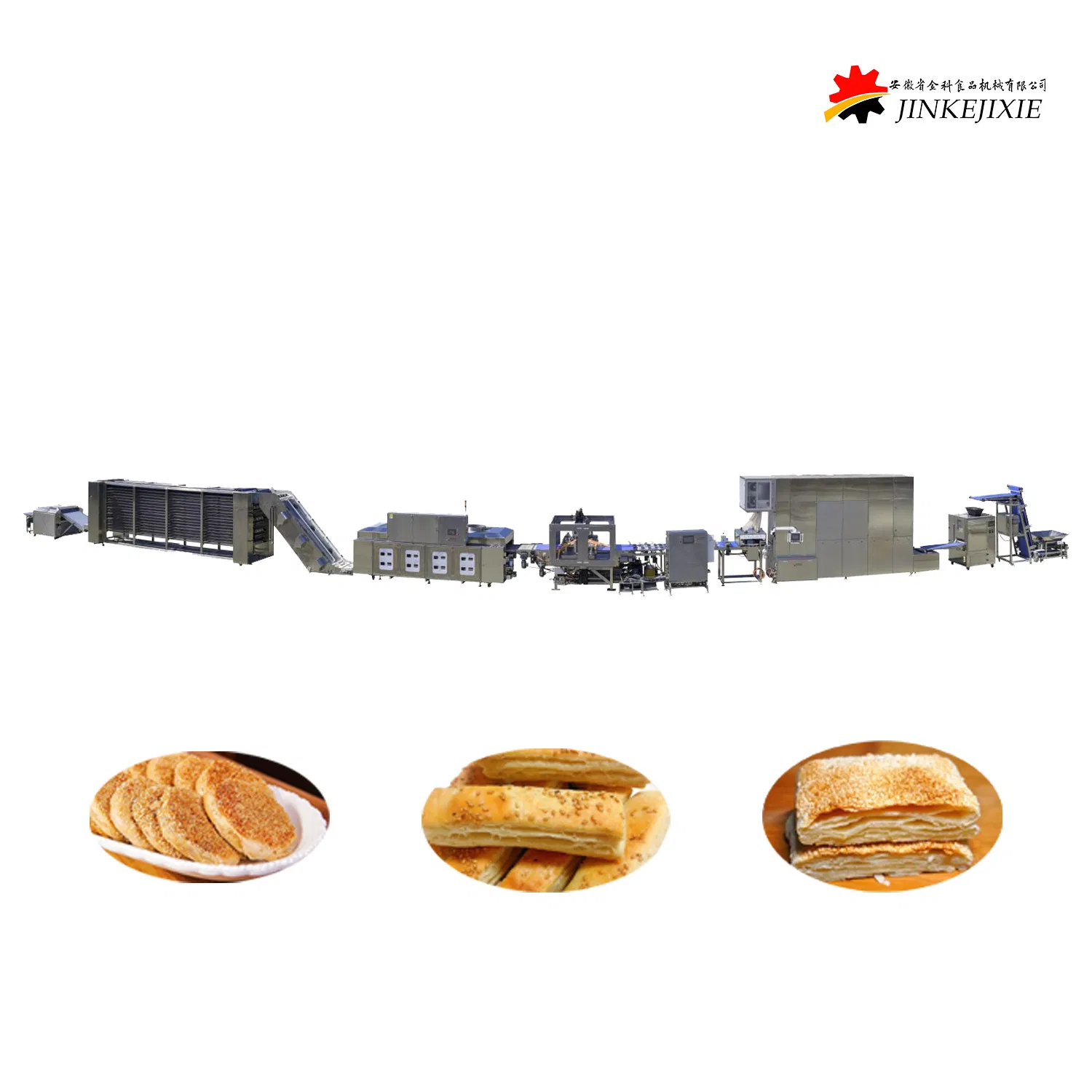 Sesame Seed Cake Pressing Baking Cooling Stacking Laminating Production Line