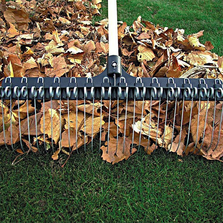 Galvanized Wooden Handle Flat Wire Rake Harrow Fallen Leaf Harrow