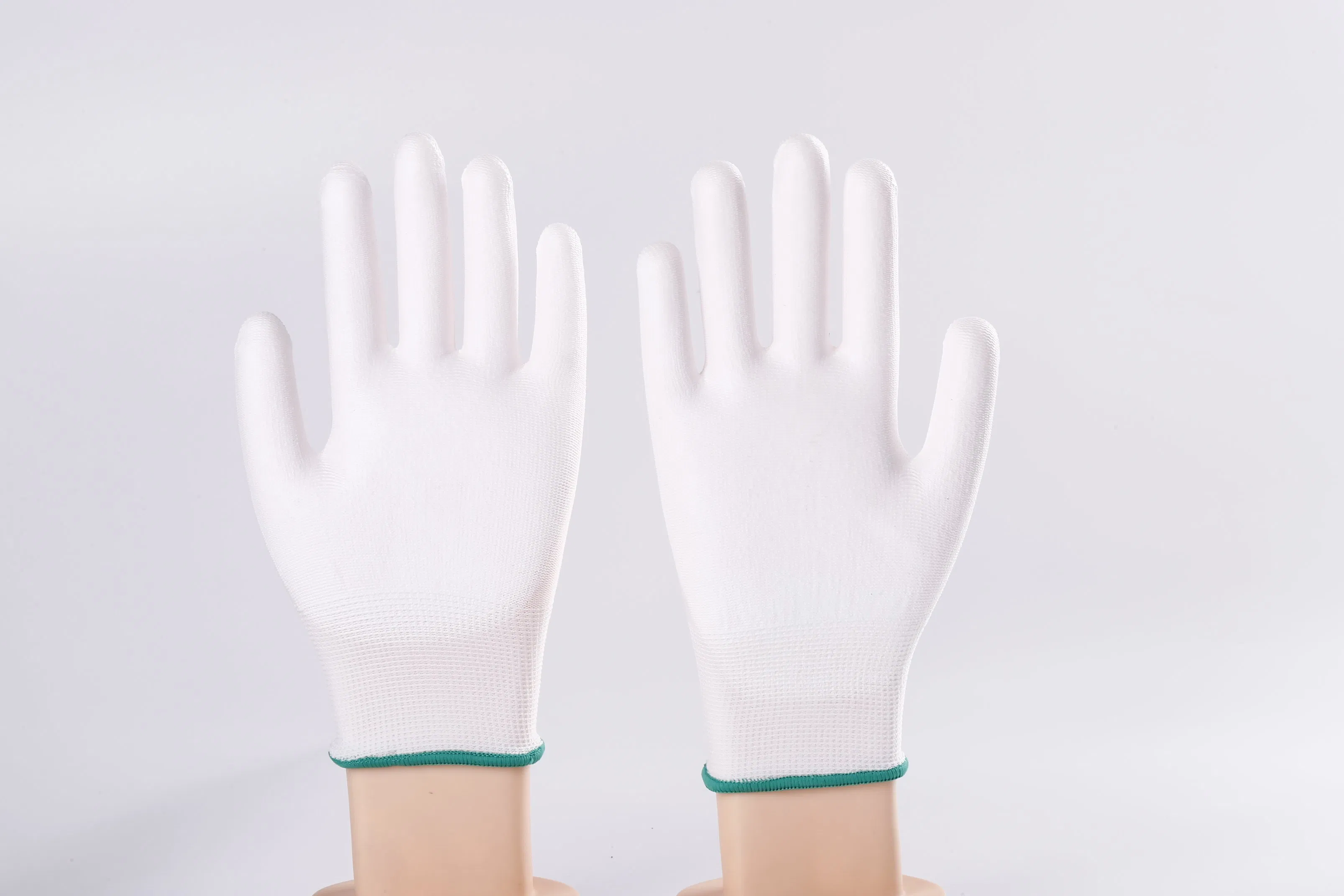 13G Polyester White PU Palm Coated Gloves