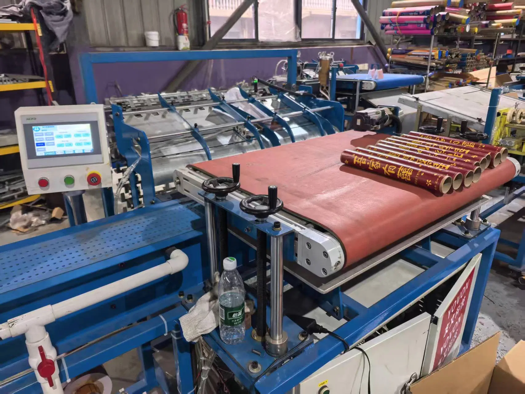 Fireworks Tube Labeling Machine with Roller Print Paper Label