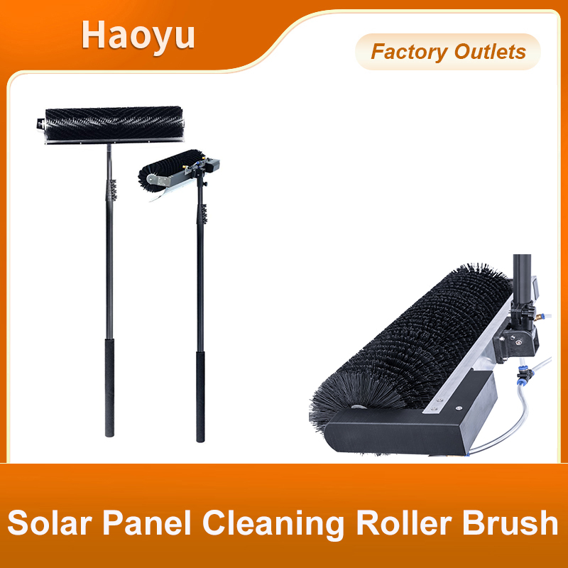 Photovoltaic Solar Panel Cleaning Roller Brush with Telescopic Aluminum Pole
