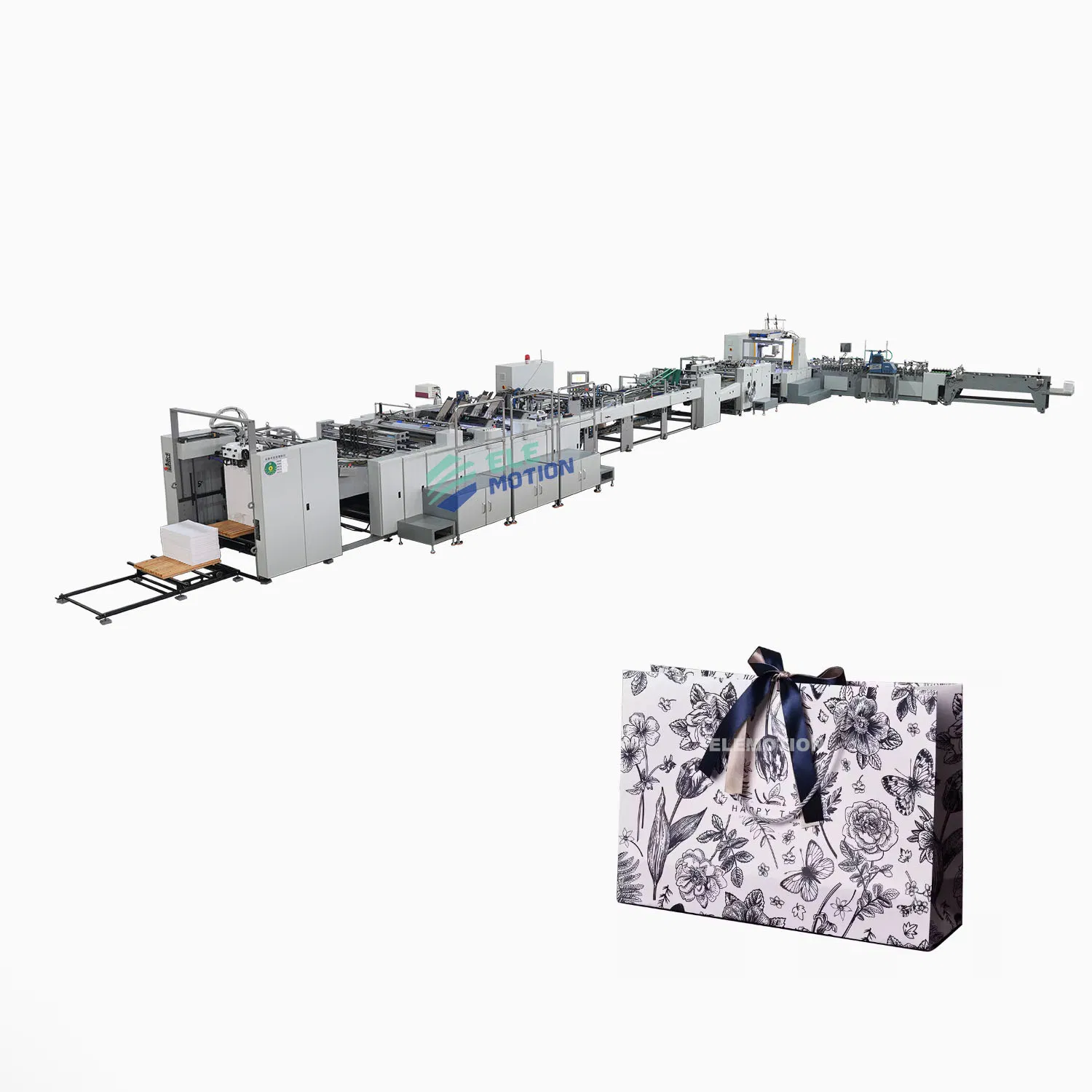 Fully Automatic High Speed Gift Food Handbag Bag Making Machine