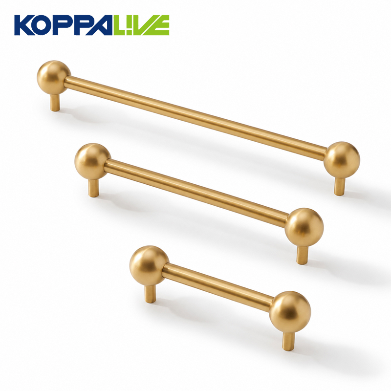Custom Solid Brass Sphere Cabinet Door Handles Brushed Nickel Drawer Wardrobe Pulls Gold Kitchen Cupboard Handle