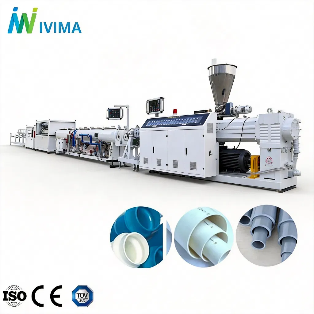 Macchina per estrusione di tubi in plastica PVC/UPVC/CPVC/HDPE/PPR/LDPE per irrigazione a goccia/canalina per cavi/corrugati/fognature/tubi
